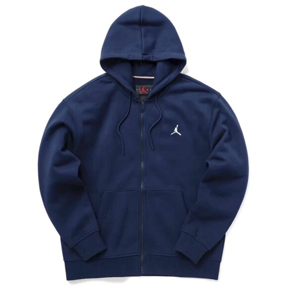 Jordan Brooklyn Men's Fleece Full Zip Hoodie Navy Blue Small